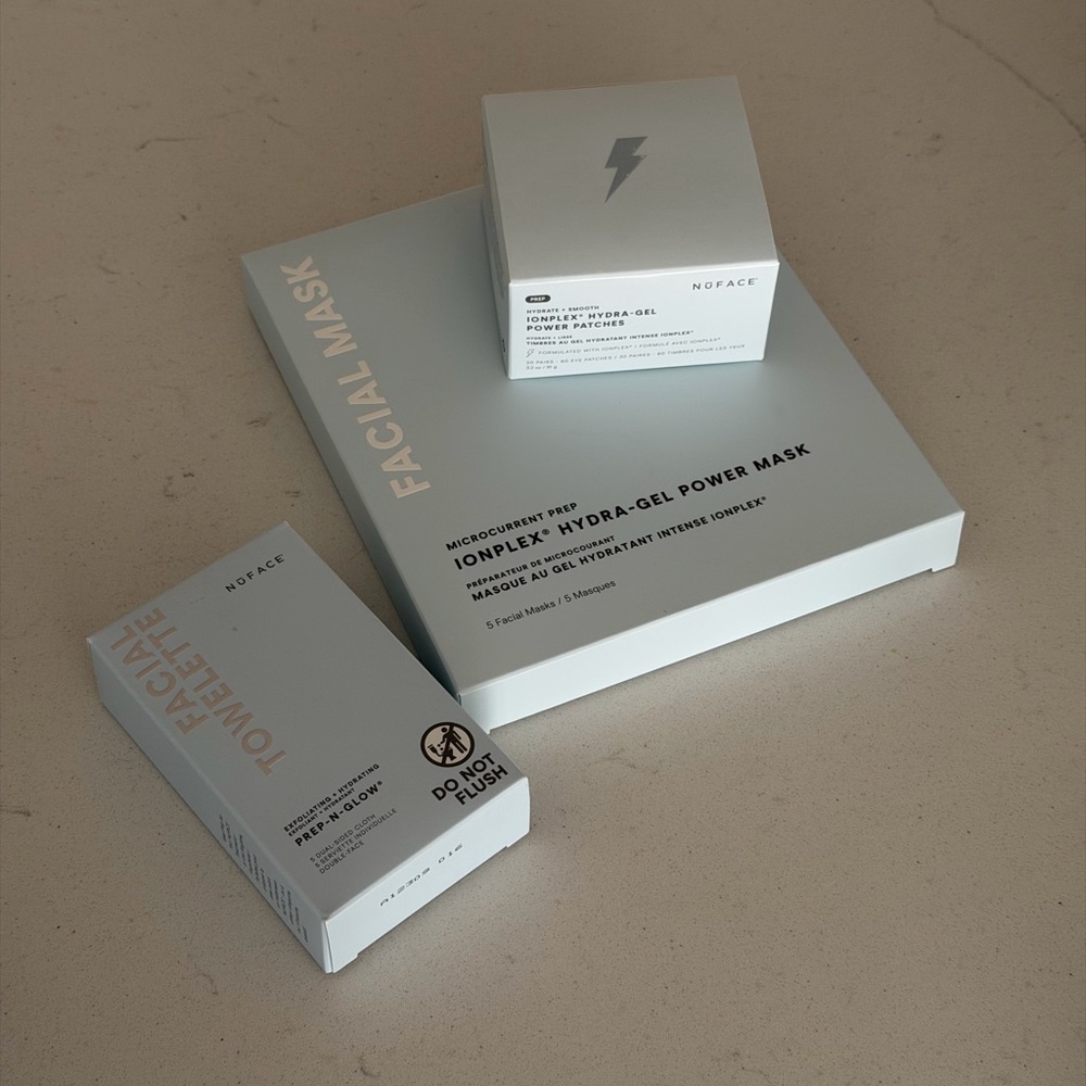 NuFACE Trio Set - Facial Towelette, Hydra-Gel Power Mask, Hydra-Gel Power Patch